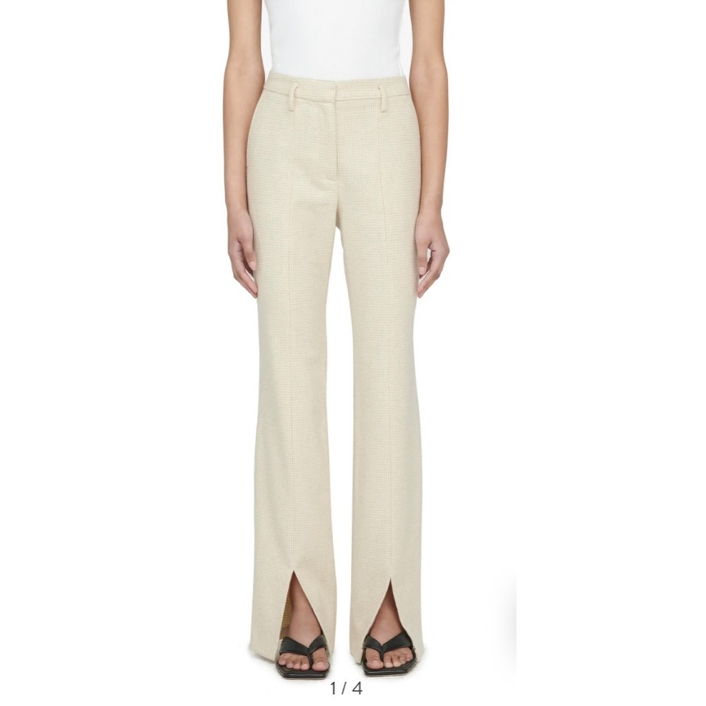 Annie Bing cream wool trousers with split hem - Joelle trouser
